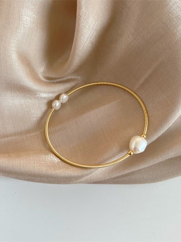 Delicate Pearl Bangle